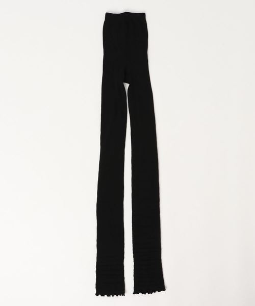 WEGO（ウィゴー）の「WEGO/レイヤードフリルリブレギンス(14分丈)（レギンス/スパッツ・レディース・ライトグレー/ブラック/キナリ・FREE）」の9枚目の写真