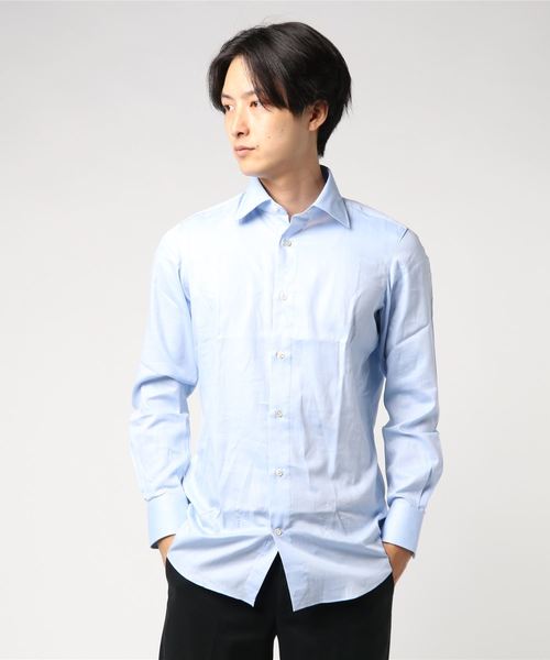 HELIOPOLE(エリオポール)の「VINCENZO DI RUGGIERO ワイドカラーシャツ(シャツ/ブラウス・メンズ・ホワイト×ブラック/ブルー系その他・40/39/38)」の2枚目の写真