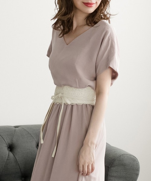 Julia Boutique(ジュリアブティック)の「フェミニンな印象に。総レースサッシュベルト/550001(ベルト・レディース・ブラック/ネイビー/ブラウン/アイボリー/ベージュ/ホワイト/ライトピンク・ONE)」の18枚目の写真