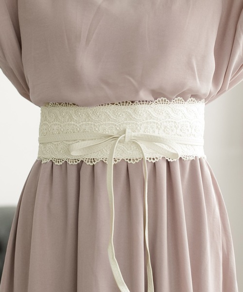 Julia Boutique(ジュリアブティック)の「フェミニンな印象に。総レースサッシュベルト/550001(ベルト・レディース・ブラック/ネイビー/ブラウン/アイボリー/ベージュ/ホワイト/ライトピンク・ONE)」の20枚目の写真