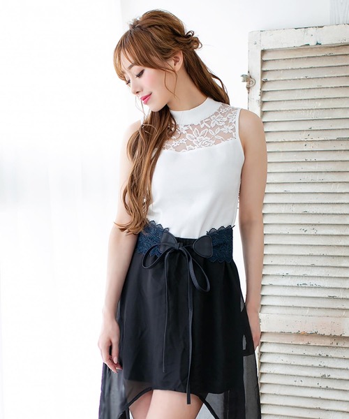 Julia Boutique(ジュリアブティック)の「フェミニンな印象に。総レースサッシュベルト/550001(ベルト・レディース・ブラック/ネイビー/ブラウン/アイボリー/ベージュ/ホワイト/ライトピンク・ONE)」の9枚目の写真