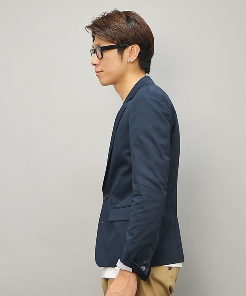 SHIPS JET BLUE（シップスジェットブルー）の「JB: コーマ/ショート2B ジャケット■（テーラードジャケット・メンズ・ベージュ/ネイビー・SMALL/MEDIUM/LARGE）」の3枚目の写真
