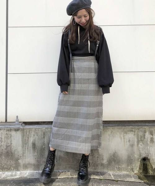 archives（アルシーヴ）の「【WEB限定】サスペンダー付きスカート（スカート・レディース・ブラック/ブラウン/グリーン・MEDIUM）」の3枚目の写真