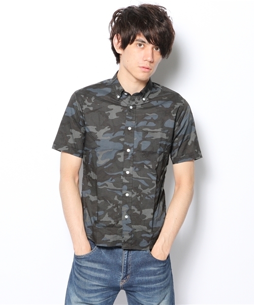 BEAUTY&YOUTH UNITED ARROWS（ビューティーアンドユースユナイテッドアローズ）の「BY 60/1 カモ ショートスリーブ ボタンダウンシャツ（Slim）◆（シャツ/ブラウス・メンズ・その他1/その他2・X-SMALL/SMALL/MEDIUM）」の2枚目の写真