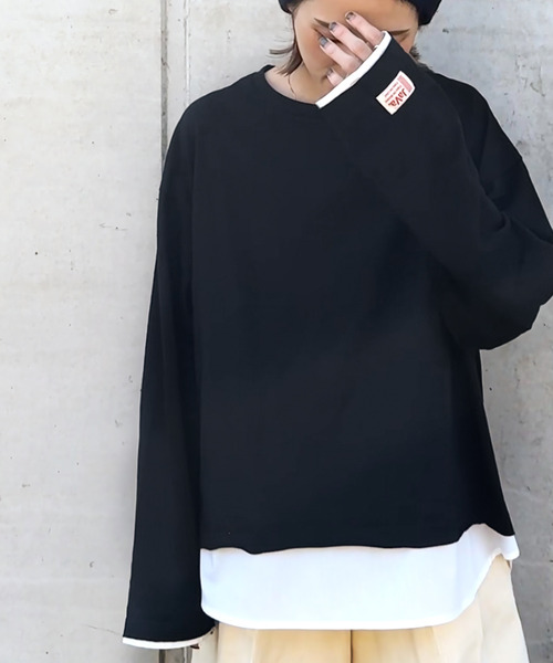 Java(ジャバ)の「《JaVaジャバ コラボ》実は、フェイクなんです!フェイクレイヤードロンTee(Tシャツ/カットソー・レディース・ブラック/ベージュ/ネイビー/カーキ/チャコールグレー/モカ/グレー・MEDIUM/LARGE/X-LARGE/SMALL/XX-LARGE)」の8枚目の写真