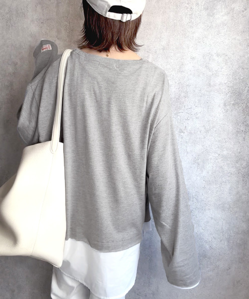 Java(ジャバ)の「《JaVaジャバ コラボ》実は、フェイクなんです!フェイクレイヤードロンTee(Tシャツ/カットソー・レディース・ブラック/ベージュ/ネイビー/カーキ/チャコールグレー/モカ/グレー・MEDIUM/LARGE/X-LARGE/SMALL/XX-LARGE)」の12枚目の写真