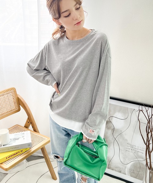 Java(ジャバ)の「《JaVaジャバ コラボ》実は、フェイクなんです!フェイクレイヤードロンTee(Tシャツ/カットソー・レディース・ブラック/ベージュ/ネイビー/カーキ/チャコールグレー/モカ/グレー・MEDIUM/LARGE/X-LARGE/SMALL/XX-LARGE)」の10枚目の写真