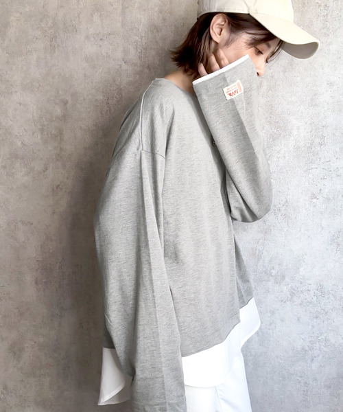 Java(ジャバ)の「《JaVaジャバ コラボ》実は、フェイクなんです!フェイクレイヤードロンTee(Tシャツ/カットソー・レディース・ブラック/ベージュ/ネイビー/カーキ/チャコールグレー/モカ/グレー・MEDIUM/LARGE/X-LARGE/SMALL/XX-LARGE)」の14枚目の写真