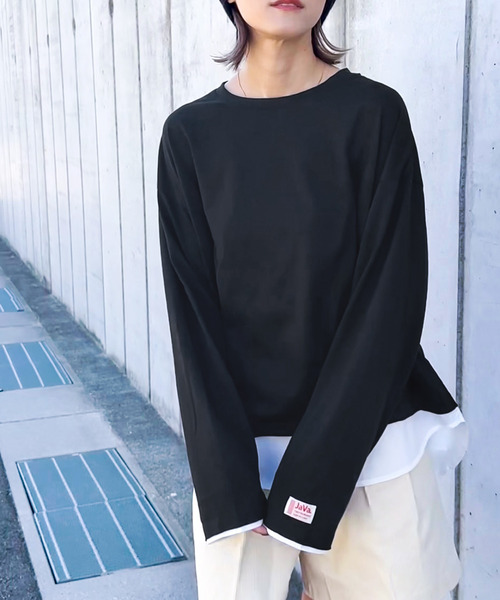 Java(ジャバ)の「《JaVaジャバ コラボ》実は、フェイクなんです!フェイクレイヤードロンTee(Tシャツ/カットソー・レディース・ブラック/ベージュ/ネイビー/カーキ/チャコールグレー/モカ/グレー・MEDIUM/LARGE/X-LARGE/SMALL/XX-LARGE)」の22枚目の写真