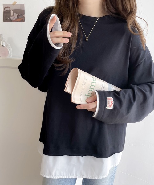 Java(ジャバ)の「《JaVaジャバ コラボ》実は、フェイクなんです!フェイクレイヤードロンTee(Tシャツ/カットソー・レディース・ブラック/ベージュ/ネイビー/カーキ/チャコールグレー/モカ/グレー・MEDIUM/LARGE/X-LARGE/SMALL/XX-LARGE)」の15枚目の写真