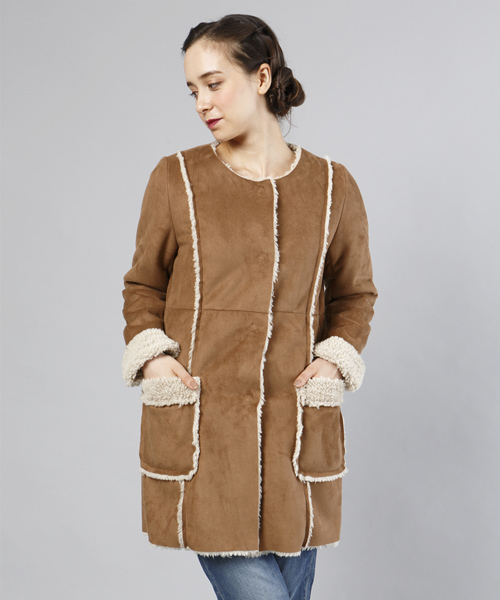 Another Edition（アナザーエディション）の「AE[A]FAKE MUTON N/C CT（その他アウター・レディース・ベージュ/ダークブラウン・SMALL/MEDIUM）」の5枚目の写真