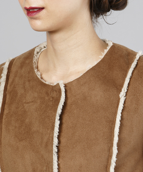 Another Edition（アナザーエディション）の「AE[A]FAKE MUTON N/C CT（その他アウター・レディース・ベージュ/ダークブラウン・SMALL/MEDIUM）」の6枚目の写真