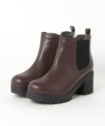 KOBE LETTUCE | タンクソールラウンドトゥサイドゴアショートブーツ＊レディース/シューズ/厚底[I1696]神戸レタス(ブーツ)