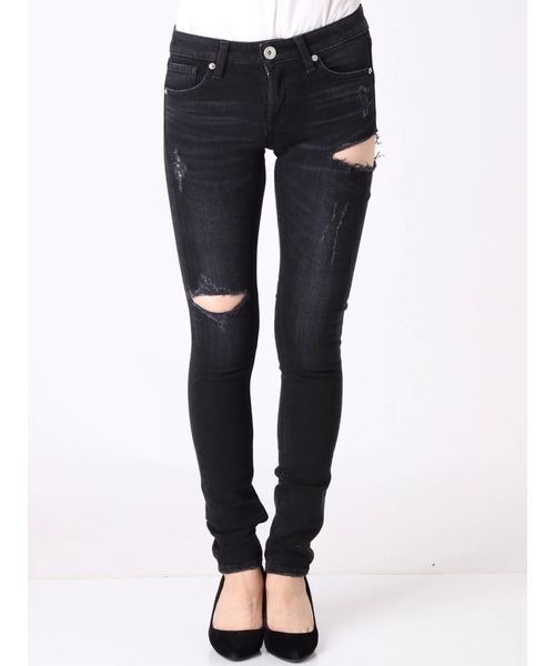 GYDA（ジェイダ）の「SIDE RIPPED スキニーデニムパンツ（デニムパンツ・レディース・ブラック/ブルー/ライトブルー・SMALL/MEDIUM/X-SMALL）」の17枚目の写真