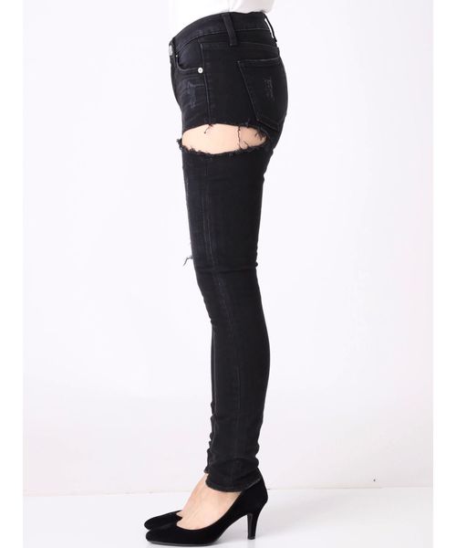 GYDA（ジェイダ）の「SIDE RIPPED スキニーデニムパンツ（デニムパンツ・レディース・ブラック/ブルー/ライトブルー・SMALL/MEDIUM/X-SMALL）」の18枚目の写真