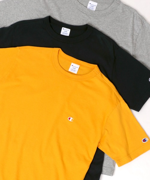 Champion(チャンピオン)の「Champion/チャンピオン ロゴワッペン ワンポイント刺繍 半袖Tシャツ(Tシャツ/カットソー・メンズ・レッド/ホワイト/ピンク/ブラック/ネイビー/ダークグリーン/グレー/イエロー/ロイヤルブルー/チャコール/ミント/オートミール/ブラウン/レンガ/レモンイエロー/アクア/バイオレット/ライム・M/L/XL/S)」の14枚目の写真