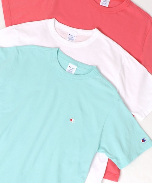 Champion(チャンピオン)の「Champion/チャンピオン ロゴワッペン ワンポイント刺繍 半袖Tシャツ(Tシャツ/カットソー・メンズ・レッド/ホワイト/ピンク/ブラック/ネイビー/ダークグリーン/グレー/イエロー/ロイヤルブルー/チャコール/ミント/オートミール/ブラウン/レンガ/レモンイエロー/アクア/バイオレット/ライム・M/L/XL/S)」の10枚目の写真