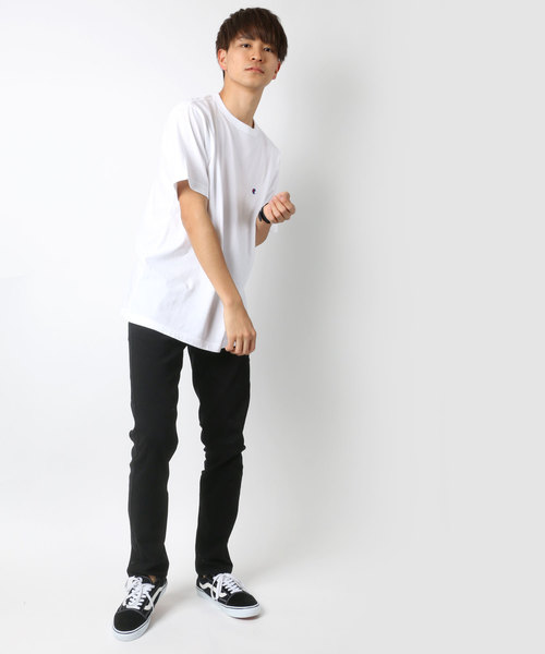 Champion(チャンピオン)の「Champion/チャンピオン ロゴワッペン ワンポイント刺繍 半袖Tシャツ(Tシャツ/カットソー・メンズ・レッド/ホワイト/ピンク/ブラック/ネイビー/ダークグリーン/グレー/イエロー/ロイヤルブルー/チャコール/ミント/オートミール/ブラウン/レンガ/レモンイエロー/アクア/バイオレット/ライム・M/L/XL/S)」の20枚目の写真