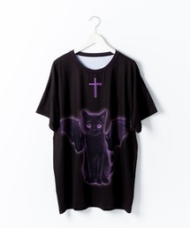 美品　トラバストーキョー　猫　ねこ　ロンt カットソー　tシャツ 黒 TRAVAS TOKYO（トラバス トウキョウ）の「Black cat devil BIG