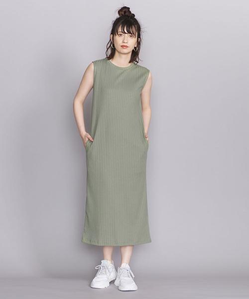 BEAUTY&YOUTH UNITED ARROWS（ビューティーアンドユースユナイテッドアローズ）の「BY トタンテレコマキシワンピース -手洗い可能-（ワンピース・レディース・ブラック/オリーブ/オレンジ系その他/ダークグリーン/ライトグレー・FREE）」の4枚目の写真