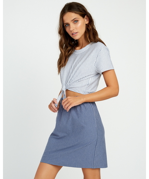 RVCA(ルーカ)の「RVCA レディース FADE OUT DRESS ワンピース/ルーカ ストライプ(ワンピース・レディース・インディゴブルー・SMALL/X-SMALL)」の9枚目の写真