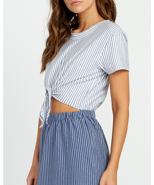 RVCA(ルーカ)の「RVCA レディース FADE OUT DRESS ワンピース/ルーカ ストライプ(ワンピース・レディース・インディゴブルー・SMALL/X-SMALL)」の2枚目の写真