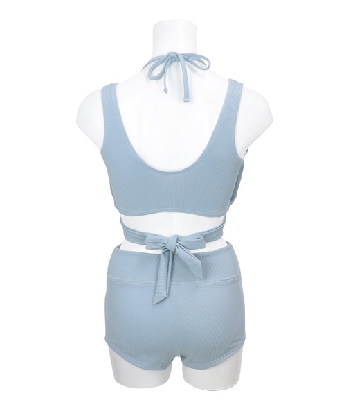 セール】ワイドパンツ付き カシュクール クロス ビキニ 3点セット 水着