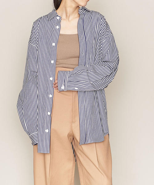 ASTRAET(アストラット)の「ASTRAET(アストラット)ストライプ ビッグ シャツ(シャツ/ブラウス・レディース・ホワイト/ネイビー・FREE)」の5枚目の写真