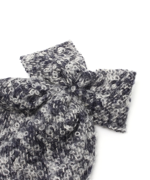 Ray BEAMS（レイビームス）の「BERNSTOCK SPEIRS / ツイード リボン ニットキャップ（ニットキャップ/ビーニー・レディース・ネイビー・ONE SIZE）」の4枚目の写真