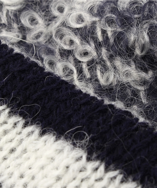 Ray BEAMS（レイビームス）の「BERNSTOCK SPEIRS / ツイード リボン ニットキャップ（ニットキャップ/ビーニー・レディース・ネイビー・ONE SIZE）」の7枚目の写真