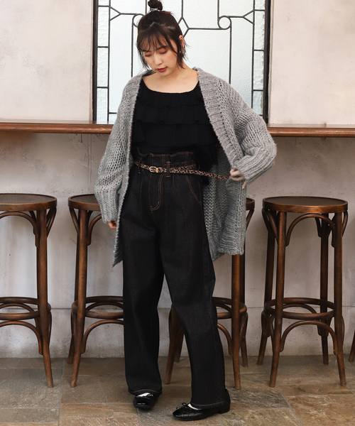 one after another NICE CLAUP（ワンアフターアナザーナイスクラップ）の「ざっくりロングニットカーディガン（カーディガン/ボレロ・レディース・アイボリー/グレー/ブラウン/ベージュ・FREE）」の18枚目の写真