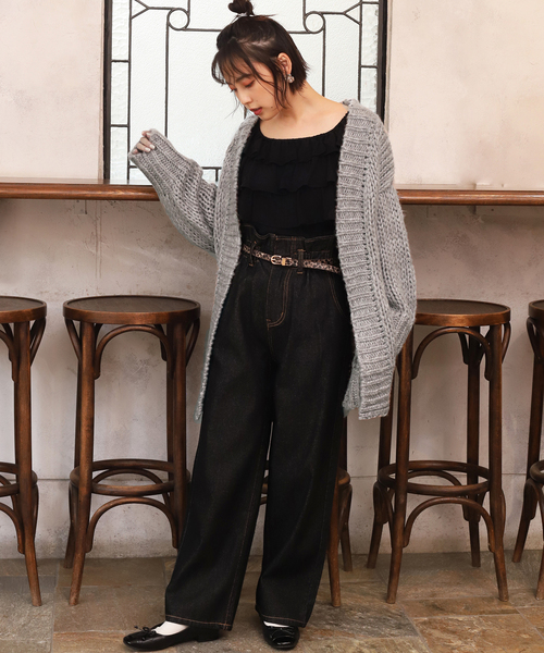 one after another NICE CLAUP（ワンアフターアナザーナイスクラップ）の「ざっくりロングニットカーディガン（カーディガン/ボレロ・レディース・アイボリー/グレー/ブラウン/ベージュ・FREE）」の16枚目の写真