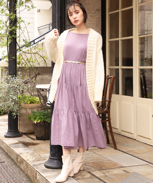 one after another NICE CLAUP（ワンアフターアナザーナイスクラップ）の「ざっくりロングニットカーディガン（カーディガン/ボレロ・レディース・アイボリー/グレー/ブラウン/ベージュ・FREE）」の7枚目の写真