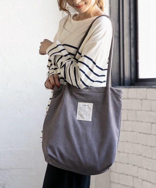 KOBE LETTUCE（コウベレタス）の「フェイクスエードトートバッグ（トートバッグ・レディース・ブラック/パープル/グレー/レオパード・FREE）」の3枚目の写真