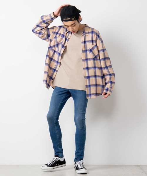 WEGO(ウィゴー)の「WEGO/キープヒートクルーネックカットソー(Tシャツ/カットソー・メンズ・ホワイト/ブラック/ベージュ/ワイン・SMALL/MEDIUM/LARGE)」の16枚目の写真