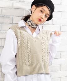 WEGO | WEGO/カラーケーブルニットベスト(ベスト)