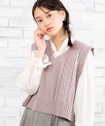 WEGO | WEGO/カラーケーブルニットベスト(ベスト)