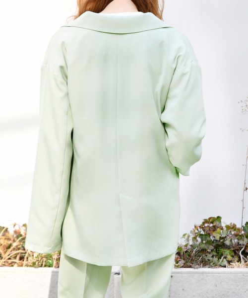 PairPair（ペアペア）の「ダブルボタンテーラードジャケット(セットアップ)（テーラードジャケット・レディース・ライトグリーン/アイボリー/モカ・FREE）」の21枚目の写真