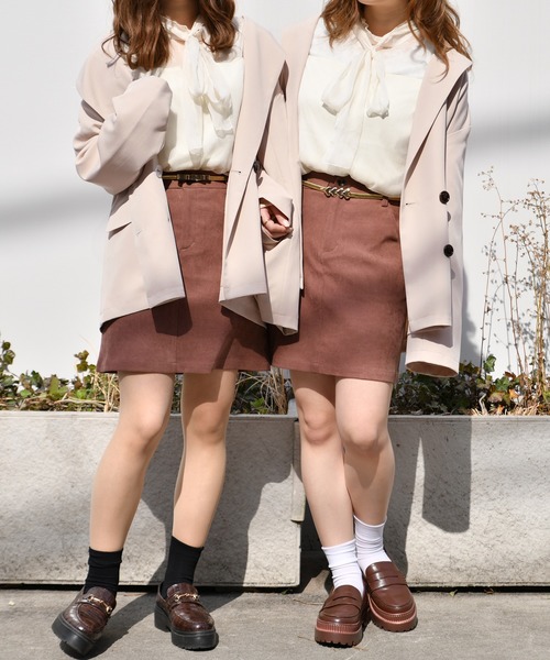 PairPair（ペアペア）の「ダブルボタンテーラードジャケット(セットアップ)（テーラードジャケット・レディース・ライトグリーン/アイボリー/モカ・FREE）」の5枚目の写真