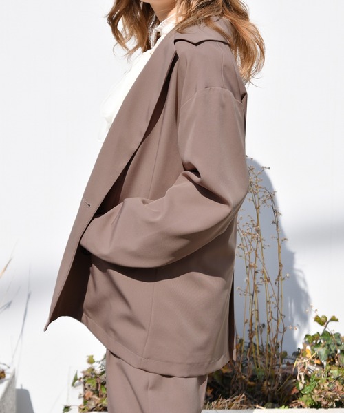 PairPair（ペアペア）の「ダブルボタンテーラードジャケット(セットアップ)（テーラードジャケット・レディース・ライトグリーン/アイボリー/モカ・FREE）」の16枚目の写真