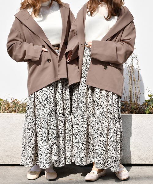 PairPair（ペアペア）の「ダブルボタンテーラードジャケット(セットアップ)（テーラードジャケット・レディース・ライトグリーン/アイボリー/モカ・FREE）」の7枚目の写真