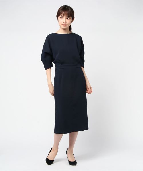 ダブルクロスドルマンスリーブタイトワンピース ワンピース Estnation ワンピース Estnation エストネーション のファッション セール