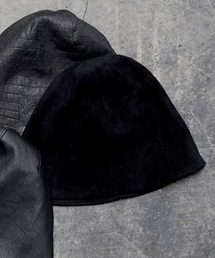 T.A.S（ティーエーエス）の「T.A.S ティーエーエス / STRETCH LEATHER KNIT CAP ストレッチレザーニットキャップ / HAT-005（ニットキャップ/ビーニー）」