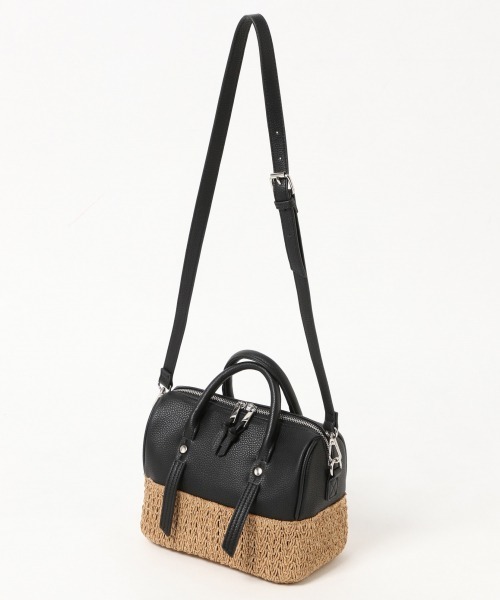PAGEBOY（ページボーイ）の「ザツザイコンビボストン（かごバッグ・レディース・ブラック/オフホワイト・FREE）」の3枚目の写真