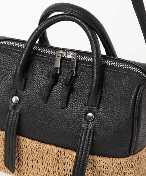 PAGEBOY（ページボーイ）の「ザツザイコンビボストン（かごバッグ・レディース・ブラック/オフホワイト・FREE）」の7枚目の写真