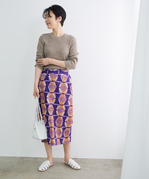 ADAM ET ROPE'（アダムエロペ）の「メランジリブニットプルオーバー（ニット/セーター・レディース・ベージュ系その他/オレンジ系その他・FREE）」の3枚目の写真