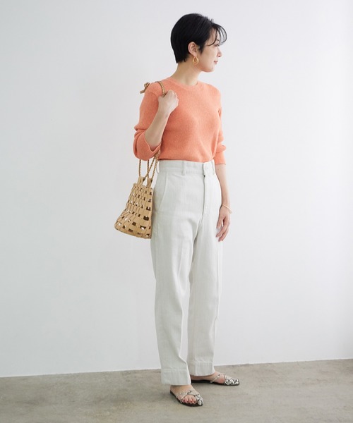 ADAM ET ROPE'（アダムエロペ）の「メランジリブニットプルオーバー（ニット/セーター・レディース・ベージュ系その他/オレンジ系その他・FREE）」の4枚目の写真