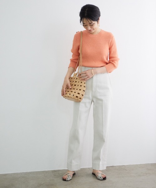 ADAM ET ROPE'（アダムエロペ）の「メランジリブニットプルオーバー（ニット/セーター・レディース・ベージュ系その他/オレンジ系その他・FREE）」の14枚目の写真