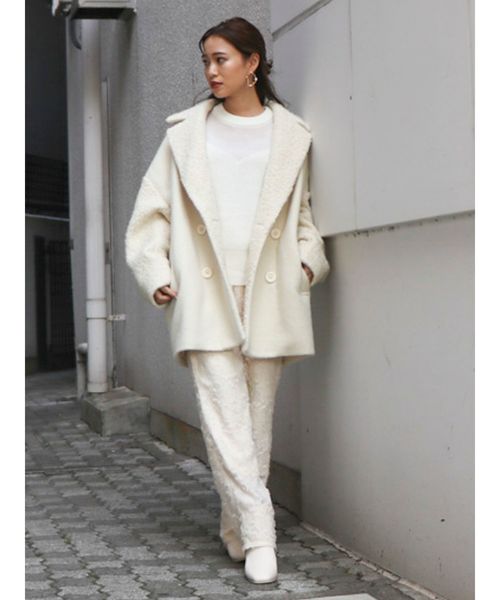 dazzlin（ダズリン）の「フラッフィフレアパンツ（その他パンツ・レディース・オフホワイト/ブラック・FREE）」の3枚目の写真