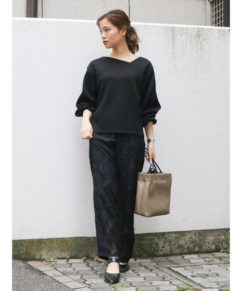 dazzlin（ダズリン）の「フラッフィフレアパンツ（その他パンツ・レディース・オフホワイト/ブラック・FREE）」の5枚目の写真